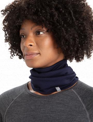 Men's Icebreaker Unisex Merino Apex Chute Scarves Midnight Navy | CA 1871CTVE